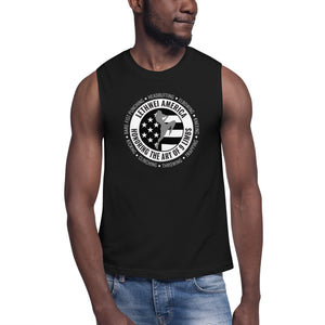 Lethwei America Round Gray Fighter Sleeveless