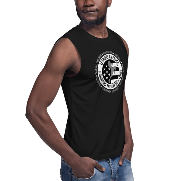 Lethwei America Round Gray Fighter Sleeveless